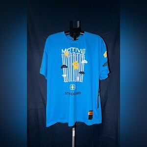 Motive Denim Graphic Tee Dragon Koi Blue 2XL NWT